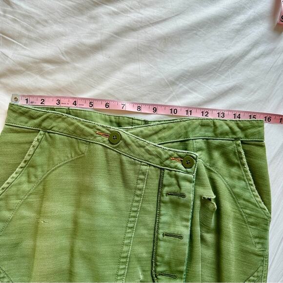 Free People Echo Midi Skirt Green Distressed 8 - Picture 6 of 8